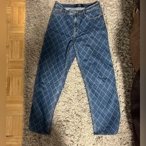 Ultra-high rise dark wash dad jeans